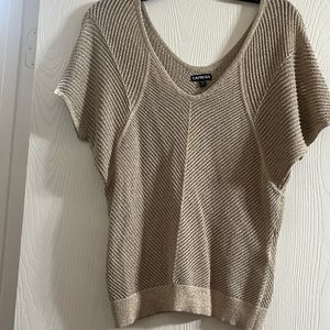 Cute Express Size Small gold off the shoulder sweater